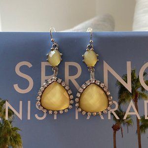 Pale Yellow Rhinestone Drop Earrings (Ann Taylor LOFT)